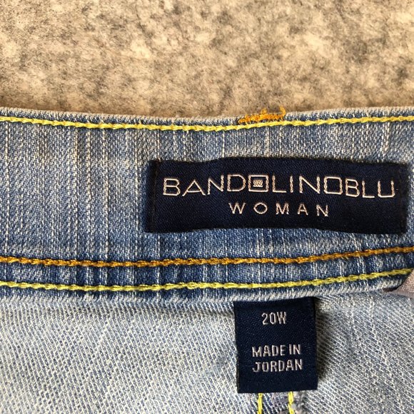 Bandolino Jeans 20W Womens Mid Rise Bootcut Light Wash Button Flap Pockets Stain - Picture 9 of 16